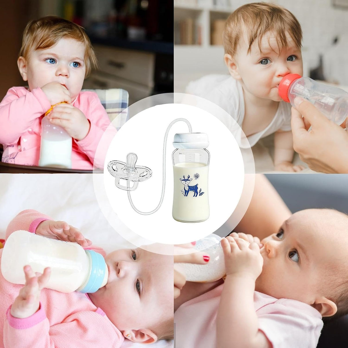Hands-free baby feeding bottle