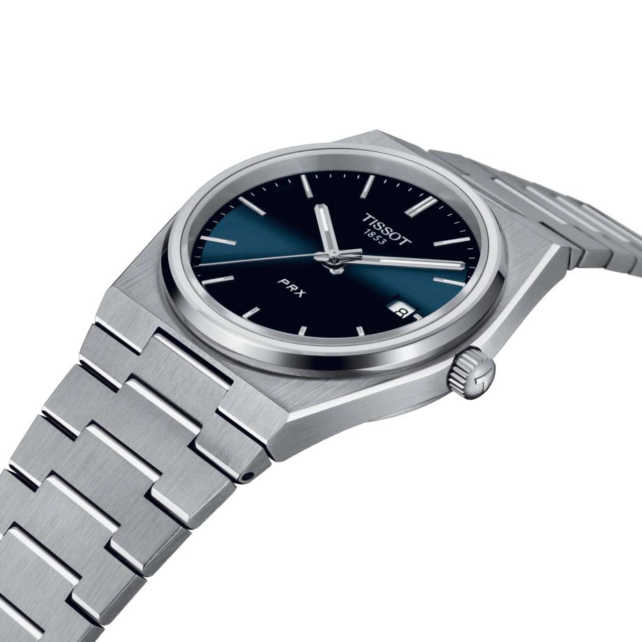 Tissot PRX Silver Stainless Steel Blue Dial Quartz Unisex Watch – T137.210.11.041.00