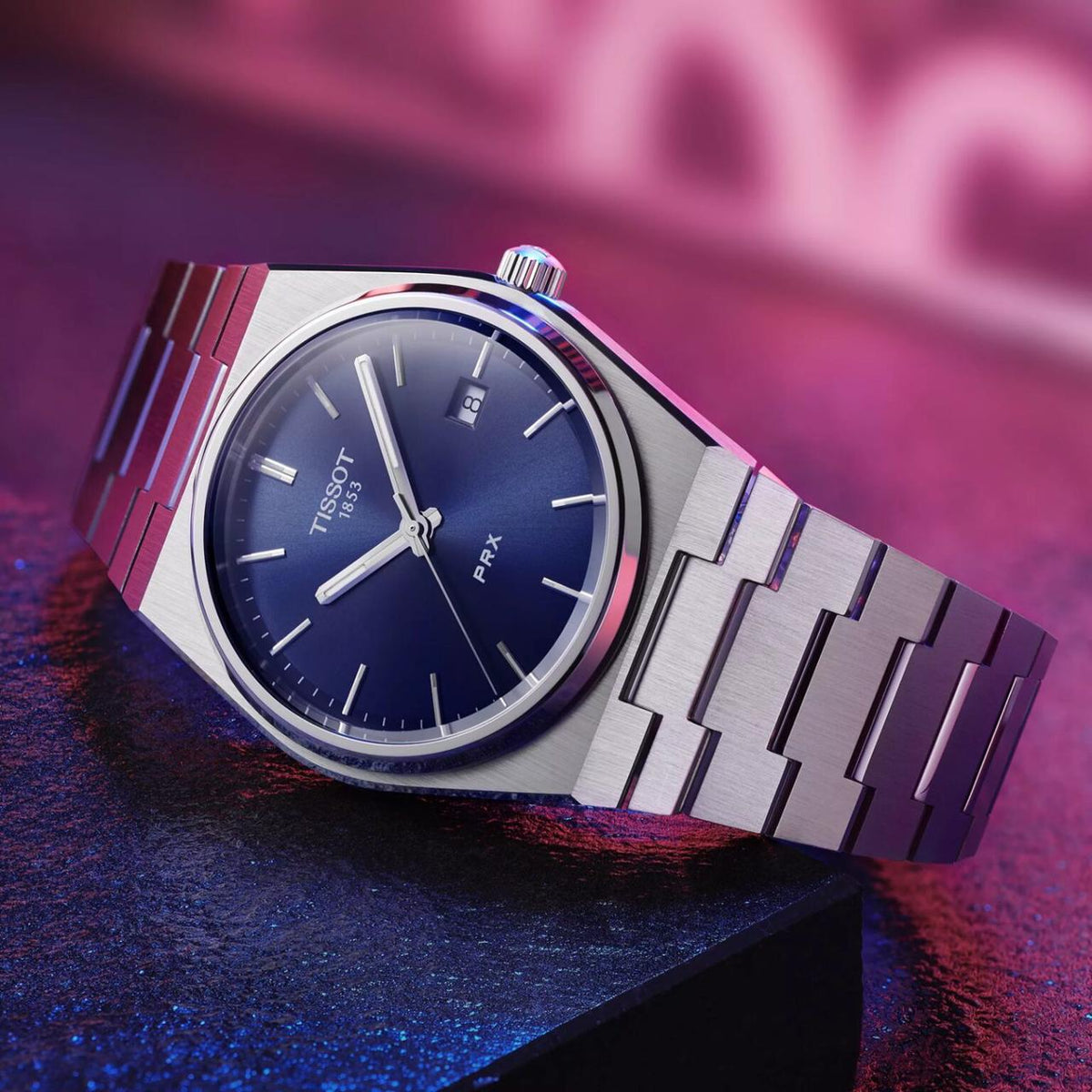 Tissot PRX Silver Stainless Steel Blue Dial Quartz Unisex Watch – T137.210.11.041.00